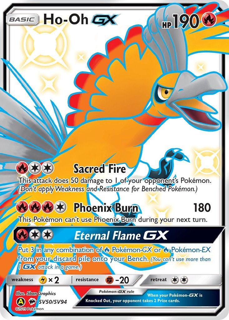 Ho-Oh GX SV50/SV94 Hidden Fates: Shiny Vault Holo for sale Ho-Oh GX SV50/SV94 Hidden Fates: Shiny Vault Holo for sale