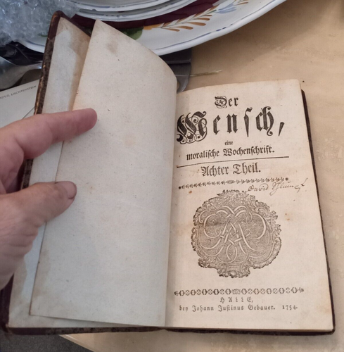 1754 antikes Buch Der Mensch eine moralische Wochenschrift Uchen Sheil RAR! - Bild 3 von 12
