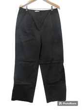 Sz 14 Talbots Black LIGHTWEIGHT WIDE LEG Cotton Blend Stretch Pants EXCELLENT