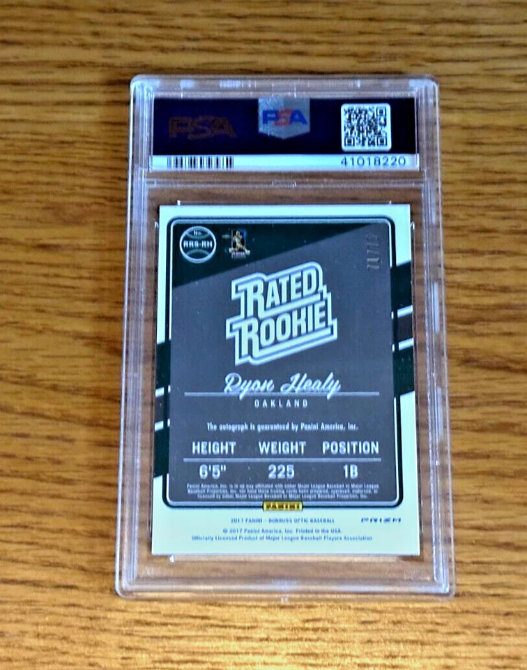 RYON HEALY 2017 Donruss Optic #RRS-RH PSA 10 Rated Rookie RC Blue Prizm Auto /75 - Image 2 of 2