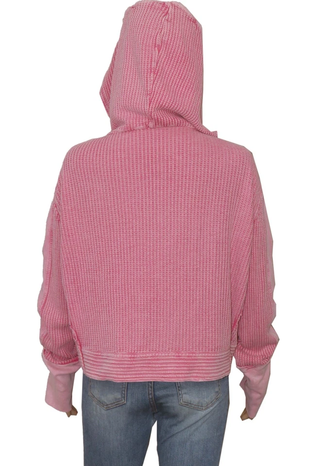 Free People FP One Mason Sudadera con Capucha Cárdigan Botón Bolsillo Manga Larga Chaqueta Nuevo L Foto 3 de 4