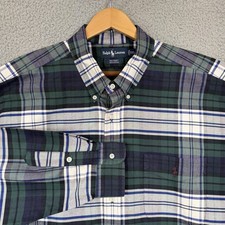 Vintage Ralph Lauren Shirt Mens 2XL Green Plaid Long Sleeve Oxford Button Pony