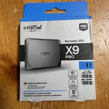 Crucial - X9 Pro 1TB External USB-C SSD - Space Gray New