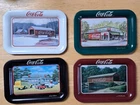 Lot of 4 Vtg 1998 Rectangular Coca-Cola Tip Trays Approx 4.5"×6.5" (B42)