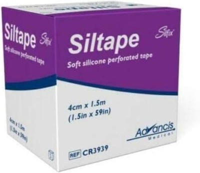 Siltape Fixation Silikon Verbandband 4 cm x 1,5 m x 3 Rollen