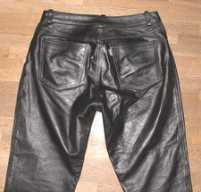 Polo - Femmes Jean en Cuir/ Motard- Pantalon Cuir Noir Env. Taille 42-44