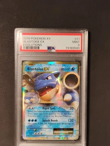 Pokémon TCG Blastoise EX XY Evolutions 2016 Holo Rare Card 21/108 PSA 9 Mint