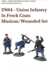 W Britain American Civil War Union infantry musician/wounded set 17664 MIB