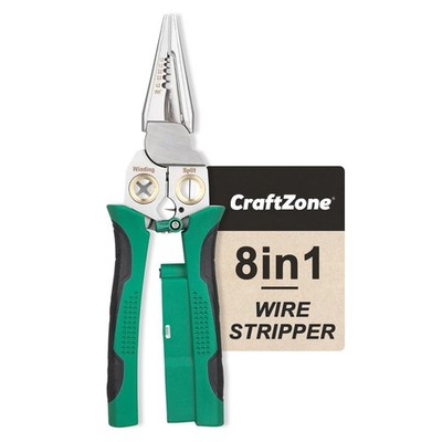 Wire Stripper 8 in 1 with Voltage Tester Green-Black Cutting Crimping Repair