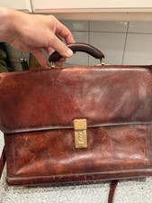 Vintage Jack Georges-Brownish Leather Executive Briefcase with Shoulder