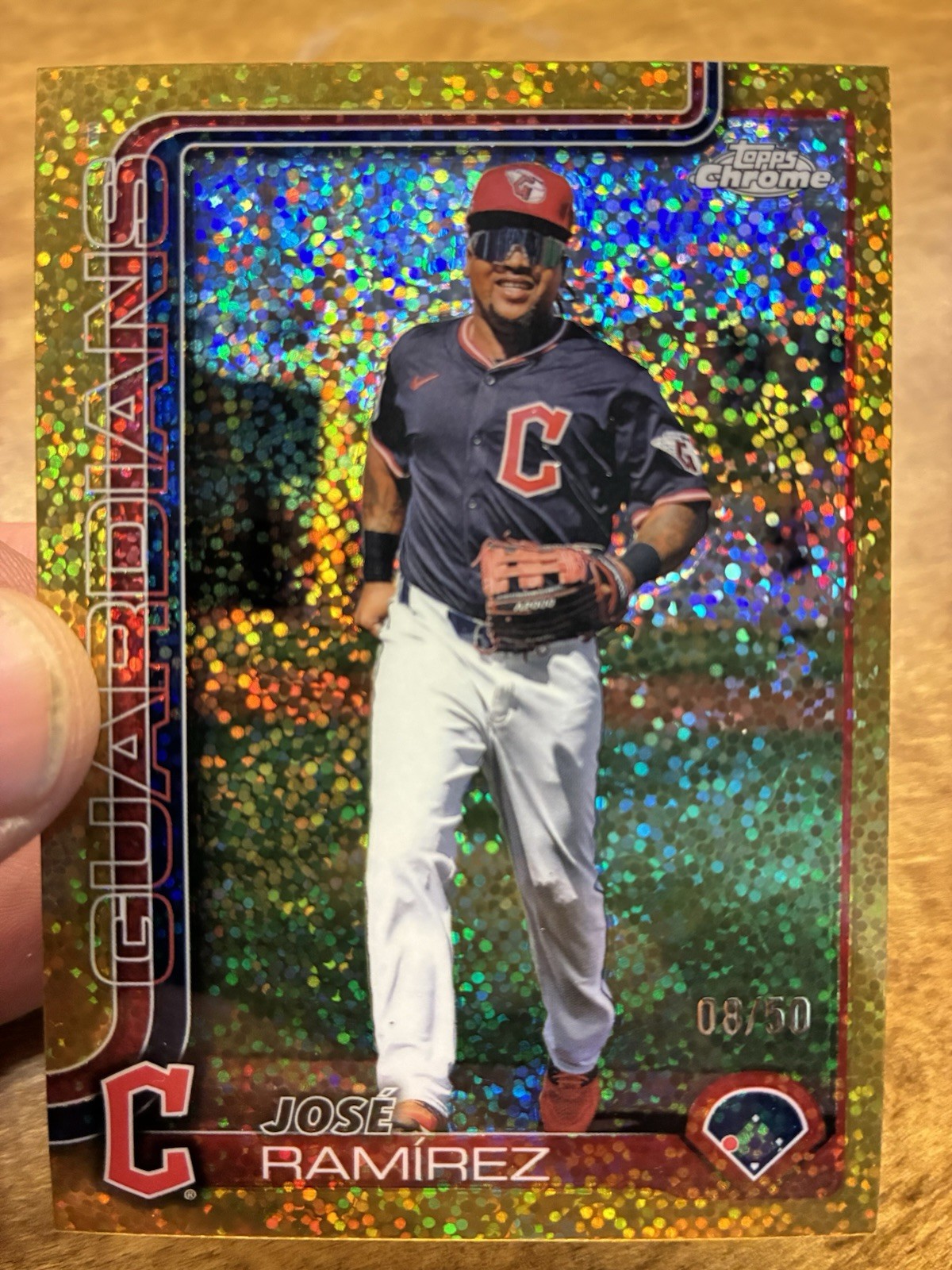 2025 Topps Chrome - Image Variation Jose Ramirez #12 Gold Speckle Refractor /50