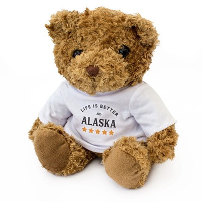 LIFE IS BETTER IN ALASKA - Teddybär - Niedlich Kuschelig Weich - USA Geschenk