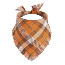 Fall Dog Bandana Thanksgiving Autumn Dog Bandana Orange Plaid Pet Scarf