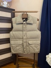 Vtg Men  s Sears Tan Puffer Insulated Down Vest Size S/M Read Some Wear See Pics