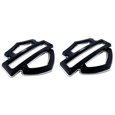 2Pcs Set Black Chrome Double Layer Custom CVO Tank Emblems Badges 5 or 6 Gal