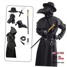 Halloween Costume Compatible for Plague Adults-L Plague Doctor Full Set- 7pcs