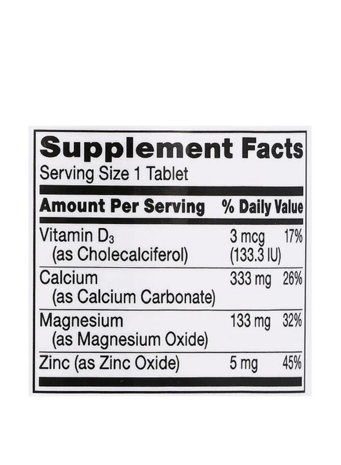 Calcium Magnesium Zinc Vitamin D3 - 250 Tablets - Image 3 of 4
