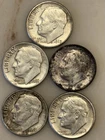 Lot Of 5 Roosevelt Dimes 1954, 63-D, 56,59 & 1962-D