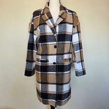 NWT Size S Flannel Single Breasted Shacket Jacket Button Pockets Collar Plaid