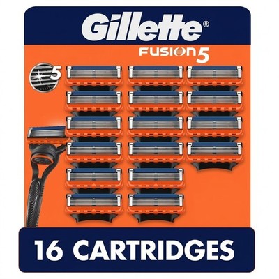 16 Gillette Fusion5 Mens 5Blade Razor Refill Cartridges Fits All Fusion5 Handles