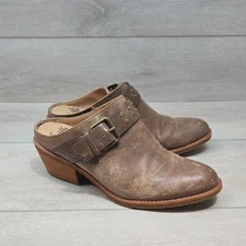Sofft Women Brown Leather Mules Clog Heels Shoes Sz 8M