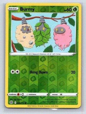 Burmy 009/172 Reverse Holo SWSH09: Brilliant Stars NM Pokemon
