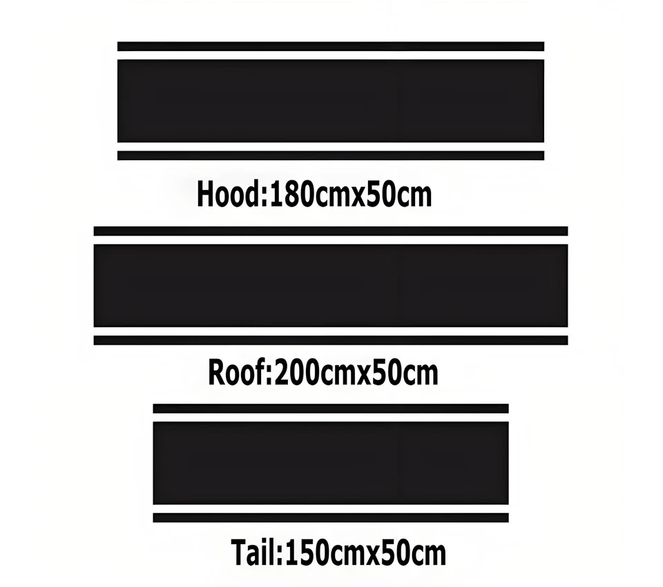 Calcomanía gráfica a rayas de carreras para Dodge Challenger capó techo parachoques trasero Foto 4 de 4
