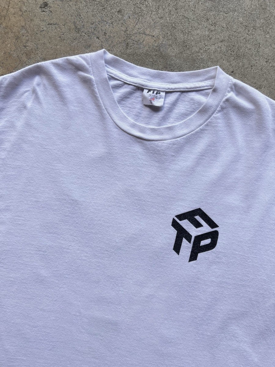 FTP Dimensions Logo Tee Mens Size L White Made In USA Game Cube