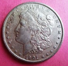 1901 MORGAN SILVER DOLLAR. BETTER GRADE. CIRCULATED.