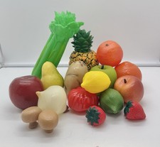 Mixed Lot 17pc Pretend Plastic Play Food Fruits And Vegetables Lakeshore Life Sz