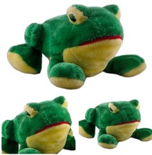 Vintage WOOLWORTHS Noise Making Rollerball Croaking Frog Soft Toy Plush 11" Rare