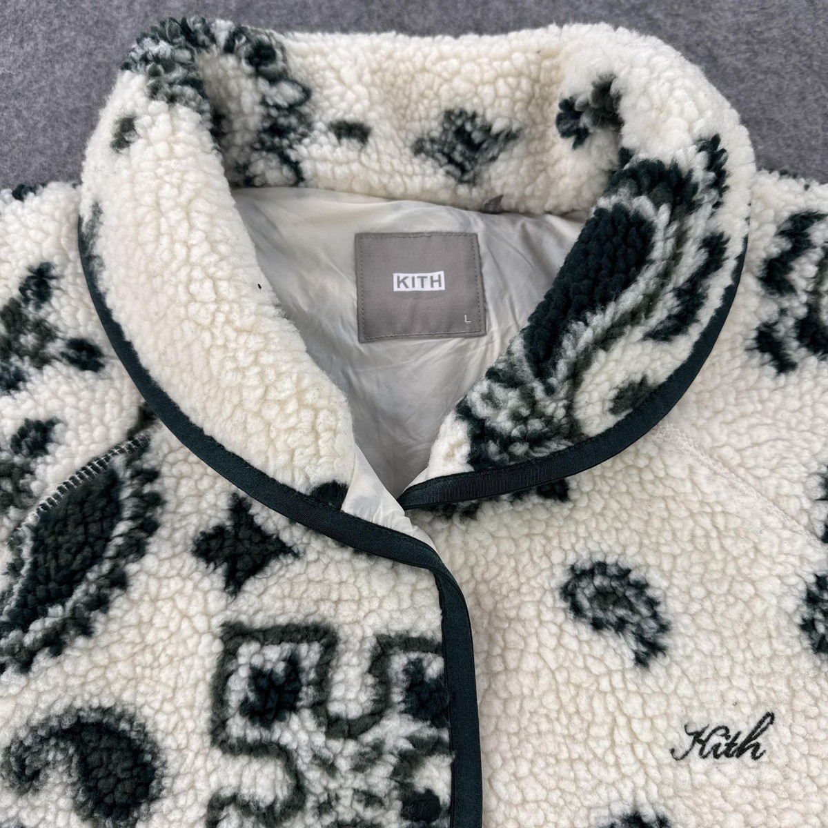 Cher q’-KITTY キルティングフリースJK Sumleno Women's Fleece Sherpa Jackets Reversible Kawaii Heart