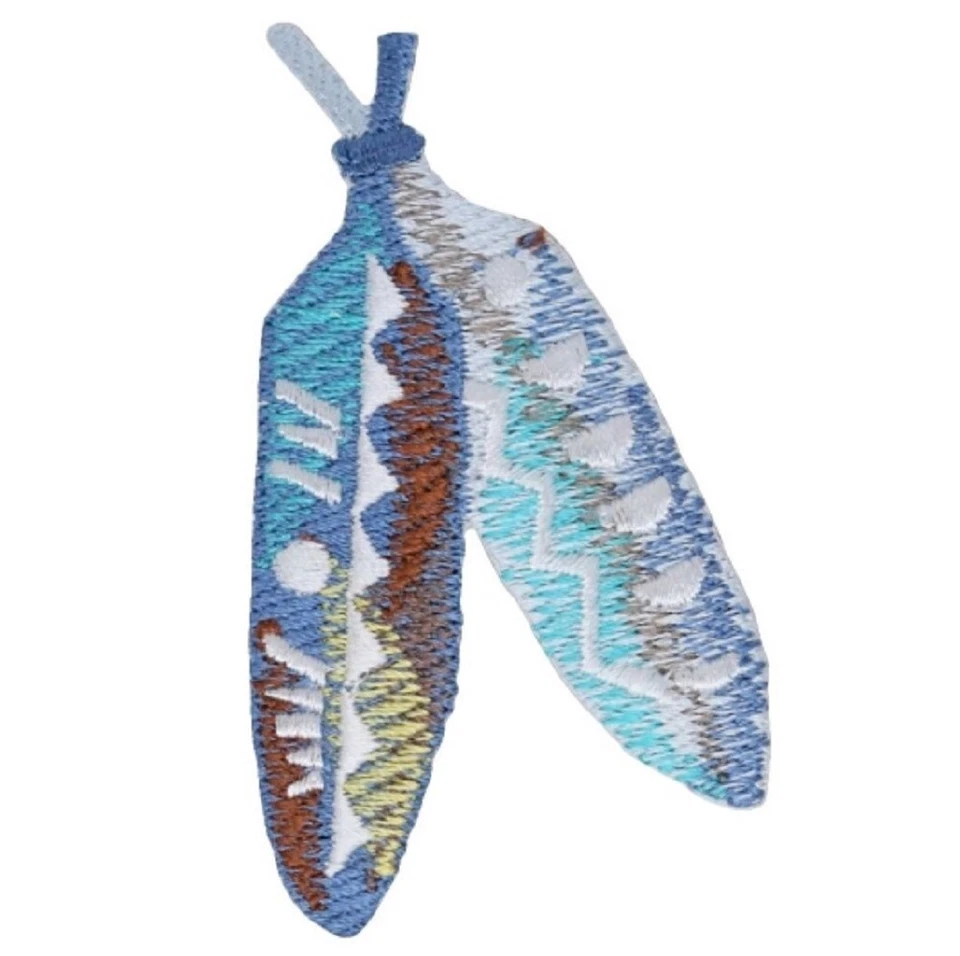 PATCH PARLOR Southwest Feathers Applique Patch Native American Indian Embroidered Badge 2.75"