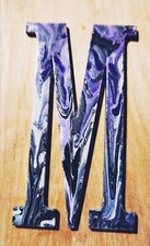 Unique Handpainted 4" Wood Letter "M"