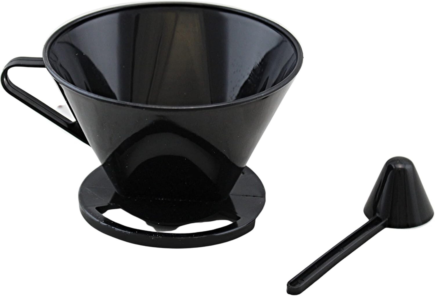 Single Cup Pour Over Coffee Dripper #2 Cone, BPA-Free, Portable Brewer + Scoop