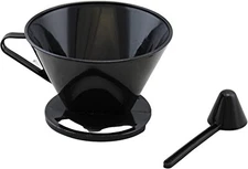 Single Cup Pour Over Coffee Dripper #2 Cone, BPA-Free, Portable Brewer + Scoop