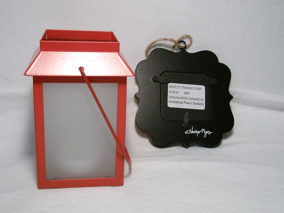 PartyLite Red Lantern Mini Tealight & Heather Myers Portrait Christmas Ornament - Photo 2/3