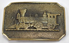 Vintage BTS Steam Coal Train Engine Locomotive Belt Buckle