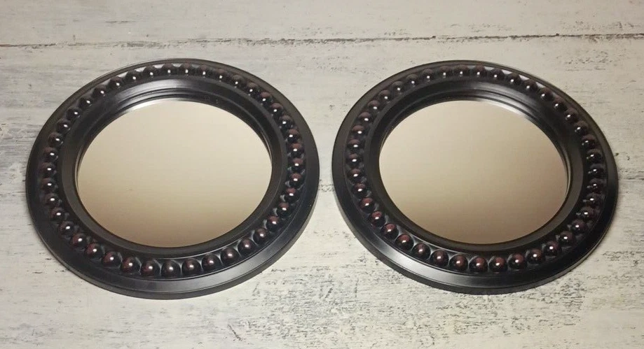 Pair of Framed Round Ready to Hang Mirrors 14"dia. Home/Office Decor Lot of (2) - Image 4 of 4