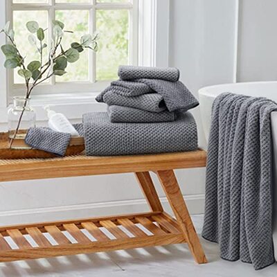 Set Of 4 Ultra Soft Microfiber Bath Towels - 35x70 Inch, Blue, Quick Dry, Oversized