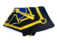Vintage 100 Silk Gold Black Blue Equestrian Scarf