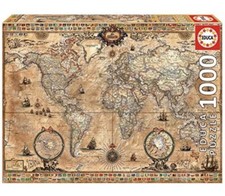 EDUCA Antique World Map 1000 piece Jigsaw puzzle 68x48 Cm New Sealed Box