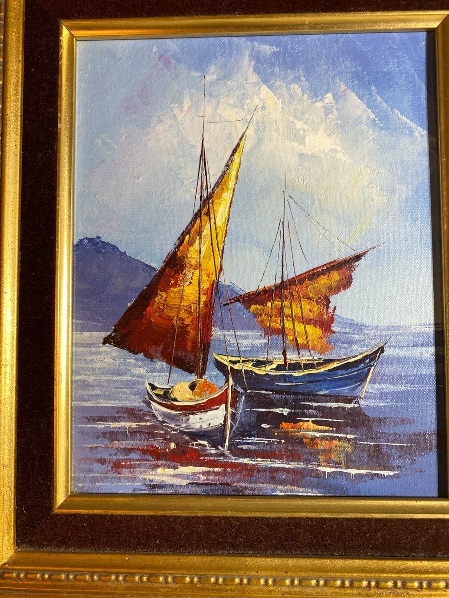 Two Moored Boats Scene