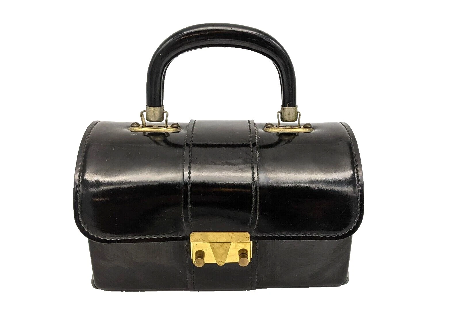 Caja de Cuero de Charol Vintage Bolsas, Bolsos y estuches