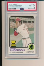 DWAIN ANDERSON ST. LOUIS CARDINALS ALL-STAR ROOKIE 1973 TOPPS #241 PSA 8 CARD. rookie card picture