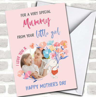 Mama von deiner kleinen Tochter dein Foto süße Blumen Muttertag Karte