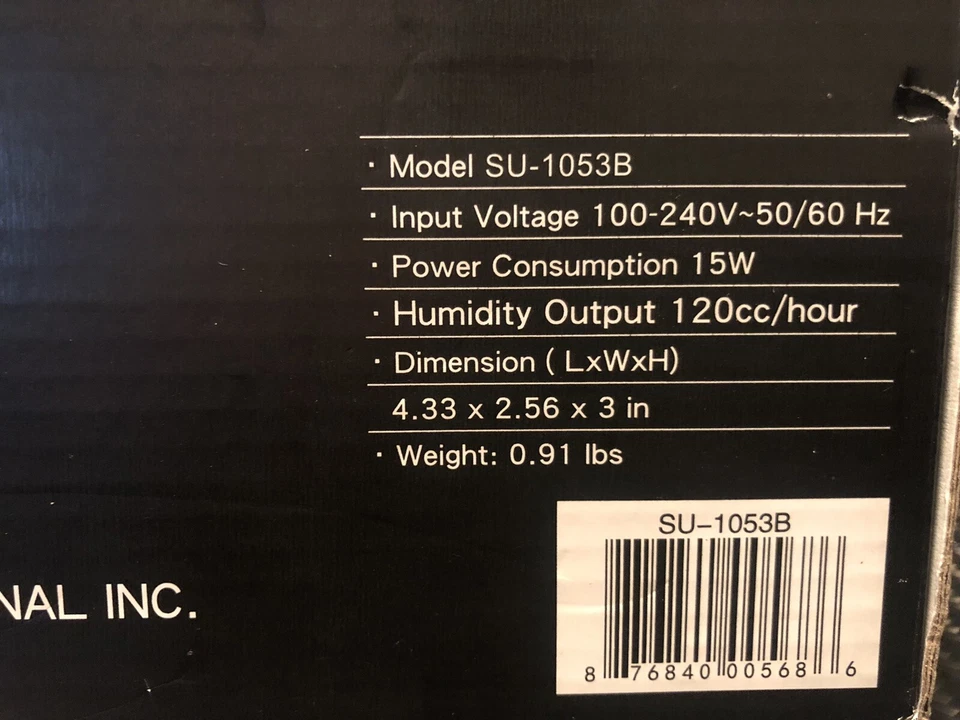 SPT Ultrasonic Cool Mist Personal Humidifier Travel Portable Compact SU-1053B  - Image 3 of 4