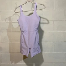 Wilo the Label Women's Ribbed Active Romper Lilac Athleisure Travel Workout NWT