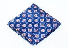 Lord R Colton Masterworks Pocket Square Salvador Sapphire Silk - 75 Retail New