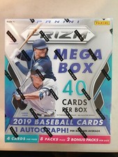 2019 Panini Prizm Baseball Mega Box NEW Factory Sealed 10 packs 40 Cards 1 Auto